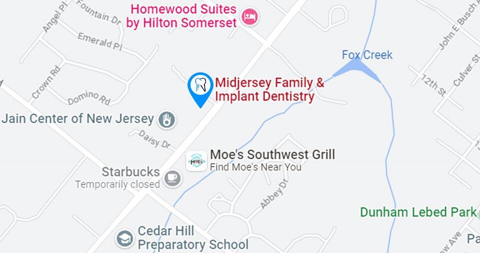Get Directions to Midjersey Family and Implant Dentistry Located in Somerset, NJ Get Directions to Midjersey Family and Implant Dentistry Located in Somerset, NJ