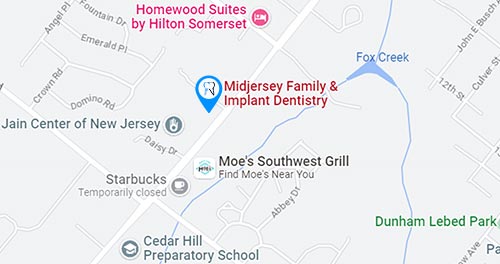 Get Directions to Midjersey Family and Implant Dentistry Located in Somerset, NJ Get Directions to Midjersey Family and Implant Dentistry Located in Somerset, NJ